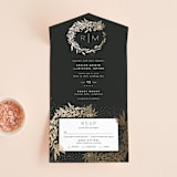 "Gather" - Savvy Wedding Invitations in Ebony by Leah Bisch - Open