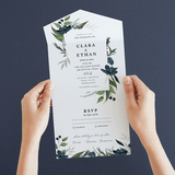 "Soft Greenery" - Savvy Wedding Invitations in Twilight by Susan Moyal - Foil Interior