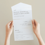 "Henley" - Savvy Wedding Invitations in Quartz by Kristie Kern - Foil Interior