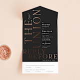 "Finley" - Savvy Wedding Invitations in Graphite by Kristie Kern - Open
