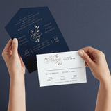 "Botanical Ampersand" - Savvy Wedding Invitations in Navy by Hooray Creative - Animated View