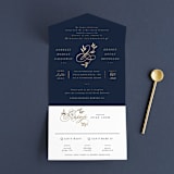 "Botanical Ampersand" - Savvy Wedding Invitations in Navy by Hooray Creative - Open