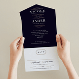 "Modern Deco" - Savvy Wedding Invitations in Midnight by Hooray Creative - Foil Interior