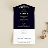 "Modern Deco" - Savvy Wedding Invitations in Midnight by Hooray Creative - Open