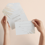 "Gilded Palm" - Savvy Wedding Invitations in Sand by Melinda Denison - Animated View
