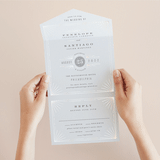 "Art Deco Border" - Savvy Wedding Invitations in Crystal by Hooray Creative - Foil Interior