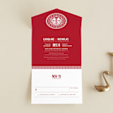 "Double Happiness Seal" - Savvy Wedding Invitations in Carmine by Lori James - Front Open