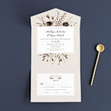 "Gone To Seed" - Savvy Wedding Invitations in Taupe by Honeybunch Studio - Front Open