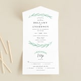 "Painted Leaves" - Savvy Wedding Invitations in Evergreen by Olivia Raufman - Front Open