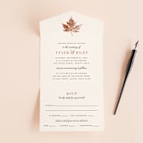 "Leaf Print" - Savvy Wedding Invitations in Rust by Katharine Watson - Front Open