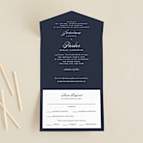 "Flawless" - Savvy Wedding Invitations in Midnight by Kimberly FitzSimons - Front Open