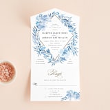 "Poetic Blue" - Savvy Wedding Invitations in Sky by Qing Ji - Front Open