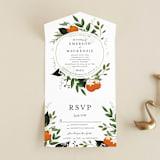 "Orange Blossoms" - Savvy Wedding Invitations in Pearl by Susan Moyal - Front Open