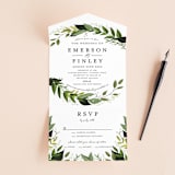 "Vines of Green" - Savvy Wedding Invitations in Fern by Susan Moyal - Front Open