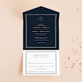 "Next Adventure" - Savvy Wedding Invitations in Navy by Stacey Meacham - Front Open