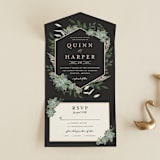 "Succulent Surround" - Savvy Wedding Invitations in Tuxedo by Susan Moyal - Front Open