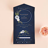 "Floral Ring" - Savvy Wedding Invitations in Atlantic by Karidy Walker - Front Open