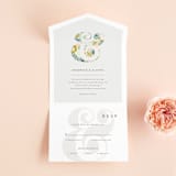 "Floral Ampersand" - Savvy Wedding Invitations in Mustard by Hanna M - Front Open