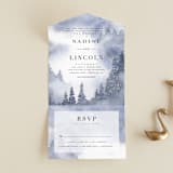 "Misty trees" - Savvy Wedding Invitations in Frost by Stacey Meacham - Front Open