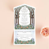 "Nature's Chapel" - Savvy Wedding Invitations in Forest by Paper Sun Studio - Front Open