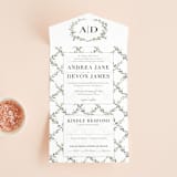 "Watercolor Wreath" - Savvy Wedding Invitations in Linen by Katrina Crouch - Front Open