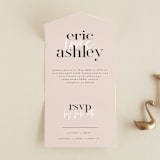 "Loved" - Savvy Wedding Invitations in Champagne by Angela Garrick - Front Open