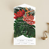 "Tropical Bouquet" - Savvy Wedding Invitations in Basil by Elly - Front Open