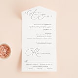 "Flowing Initials" - Savvy Wedding Invitations in Ivory by Hooray Creative - Front Open