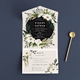 "Botanical Ring" - Savvy Wedding Invitations in Ivory by Susan Moyal - Front Open