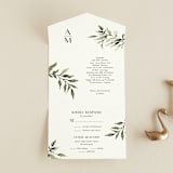"Rural Romance" - Savvy Wedding Invitations in Leaf by Chris Griffith - Front Open