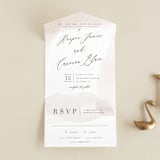 "Sloped" - Savvy Wedding Invitations in Ecru by Everett Paper Goods - Front Open