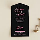 "Crazy in Love" - Savvy Wedding Invitations in Hot Pink by Design Lotus - Front Open