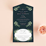 "Fresh Greenery" - Savvy Wedding Invitations in Mystic Forest by Jennifer Postorino - Front Open