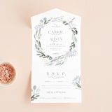 "Amorino" - Savvy Wedding Invitations in Sage by Petra Kern - Front Open