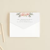 "Peony Wreath" - Savvy Wedding Invitations in Peach by Joanna Griffin - Closed