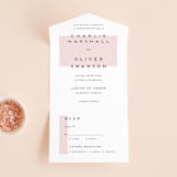 "Elementary" - Savvy Wedding Invitations in Dusty Rose by Katy Shen - Front Open