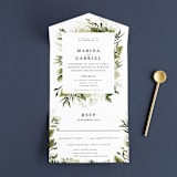 "Enchanted Greenery" - Savvy Wedding Invitations in Frost by Susan Moyal - Front Open
