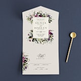 "Floral Love" - Savvy Wedding Invitations in Lilac by Lori Wemple - Front Open
