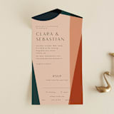 "Bold Geometric" - Savvy Wedding Invitations in Terracotta by Morgan Kendall - Front Open