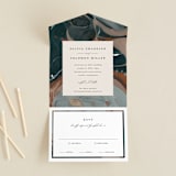 "Love Story" - Savvy Wedding Invitations in Turquoise by Kate Ahn - Front Open