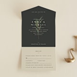 "Modern Leaves" - Savvy Wedding Invitations in Smoked by Shannon Chen of Four Wet Feet Studio - Front Open