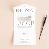 "Frame" - Savvy Wedding Invitations in Granite by Lori Wemple - Front Open