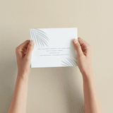 "Faded Palm" - Savvy Wedding Invitations in Mist by Lauren Chism - How it works