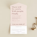"There Will Be a Party" - Savvy Wedding Invitations in Terra Cotta by Amy Payne - Front Open