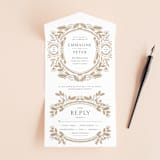 "charmed" - Savvy Wedding Invitations in Honey by Jen Owens - Front Open
