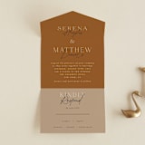 "Modern Traditionalist" - Savvy Wedding Invitations in Butterscotch by Morgan Kendall - Front Open