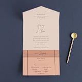 "Script" - Savvy Wedding Invitations in Mauve by Nazia Hyder - Front Open