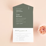 "Modern Bookmark" - Savvy Wedding Invitations in Cactus by Jill Means - Front Open