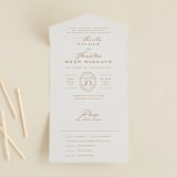 "Date Stamp" - Savvy Wedding Invitations in Wool by Jill Means - Front Open