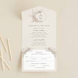 "Preserved Fall Botanicals" - Savvy Wedding Invitations in Linen by Erin Deegan - Front Open